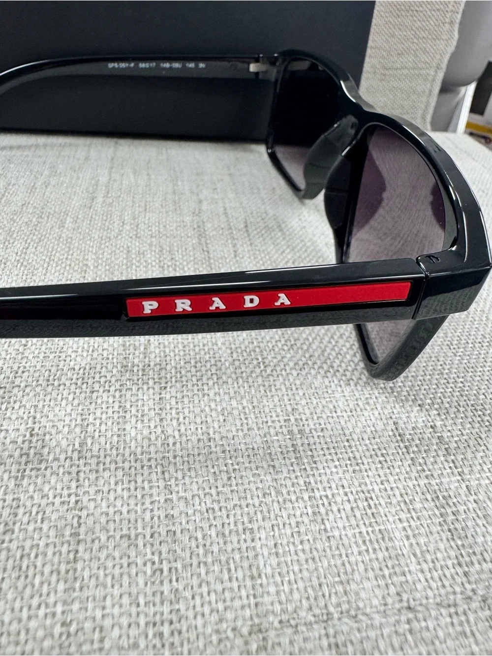 Prada Black Sunglasses with Dark Gray Lenses
